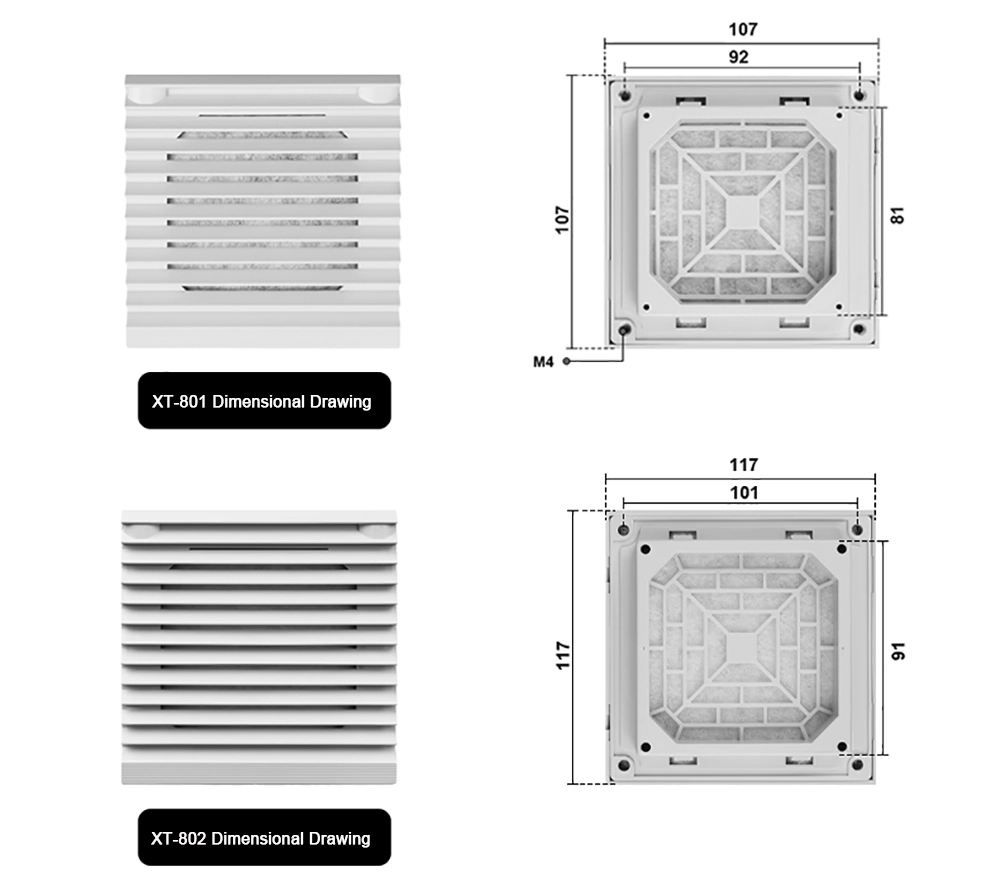 Louvered Cabinet Ventilation Window